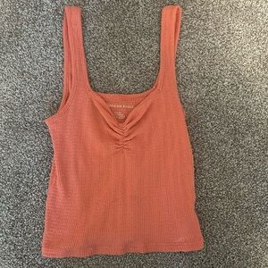 American Eagle coral pink baby tee